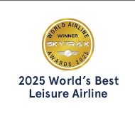 2025 World's Best Leisure Airline according to Skytrax. Skytrax World Airline Winner Awards 2025. 
